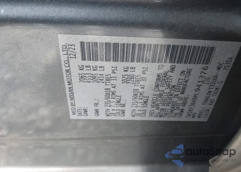 2023 Nissan Rogue Sv Fwd z USA, uszkodzony, nr VIN 5N1BT3BA9PC941376